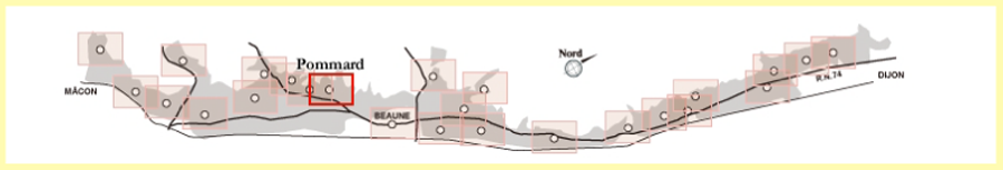 ポマールの位置　ブルゴーニュの地図