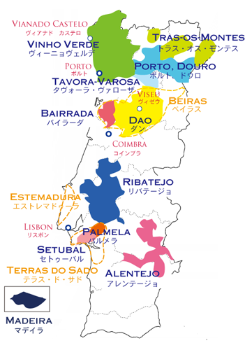 ポルトガルワイン産地地図